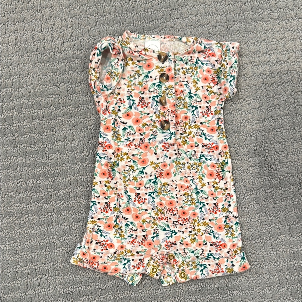 Lou Lou & Company Floral Kids One Piece - Pink and Green
